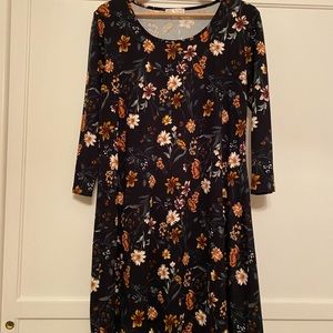 Floral Knit Dress-L